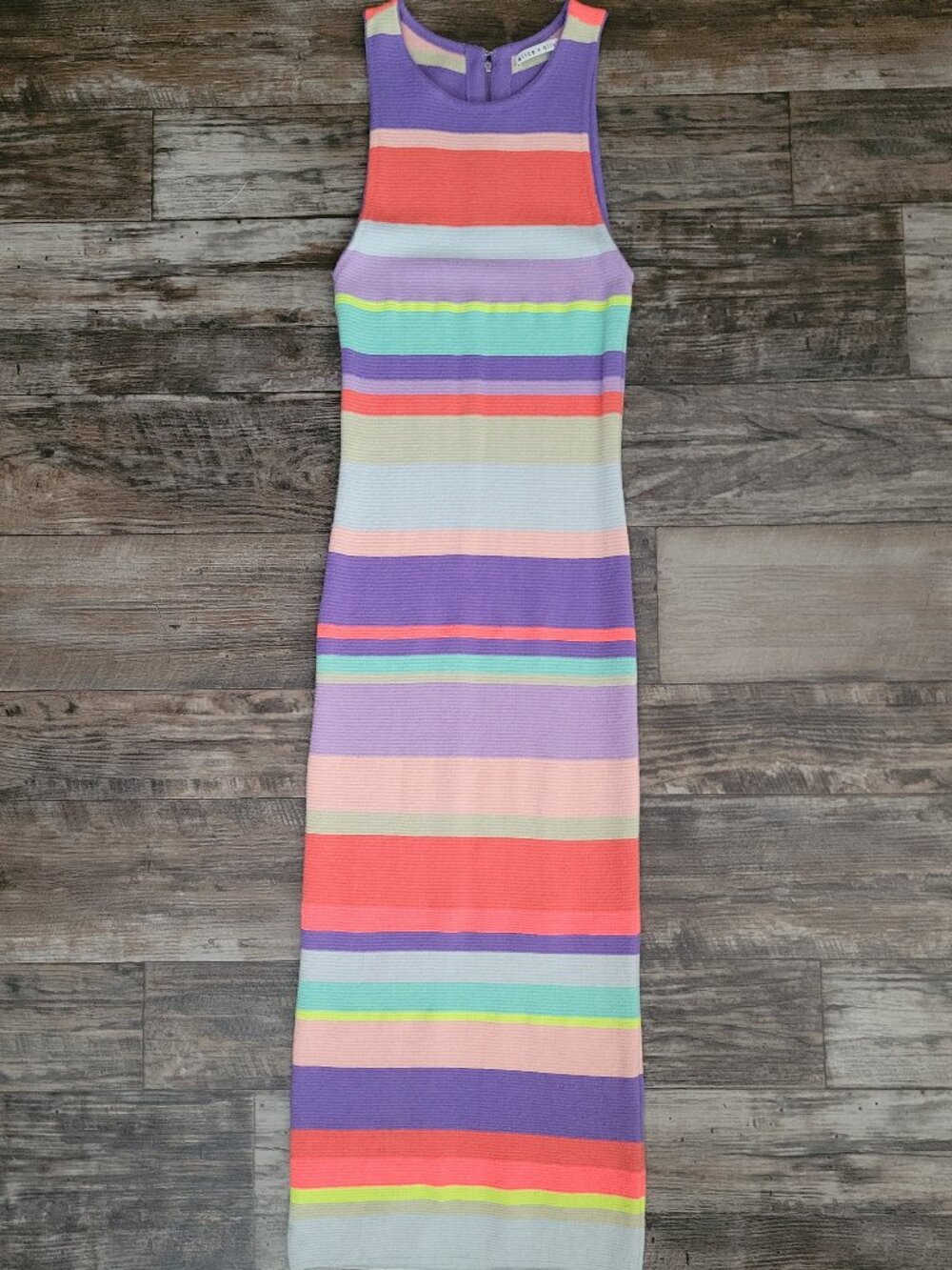 Alice + Olivia Multi Color Stripe Sleeveless Sweater Dress